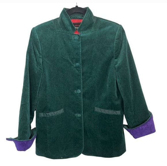 J Peterman Emerald Green Velvet Blazer Jacket Suiting - Picture 1 of 7